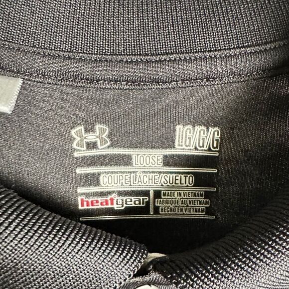 EUC UA Under Armour Men’s Black Short Sleeve Polo - Size Large - Picture 4 of 6